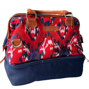 Artic Women's Red Blue Cooler Picnic Office Food Lunch Container Handbag
